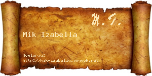 Mik Izabella névjegykártya